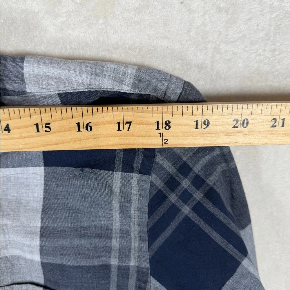Lot of 2 J. Crew Men's Medium Plaid Button-Down Shirts - Navy and Red Plaid